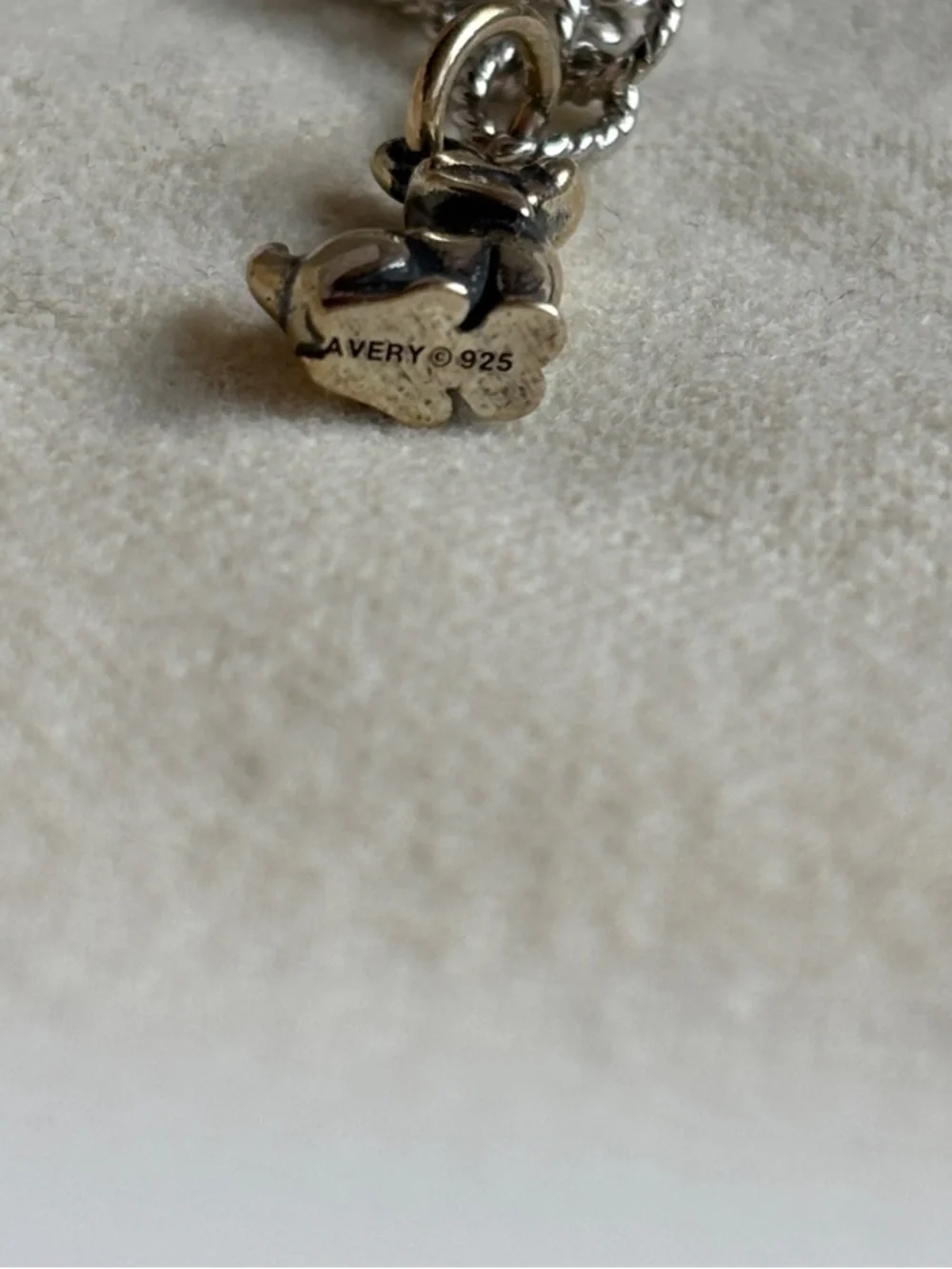 James Avery Twisted Wire Cable Charm Bracelet With 3 Charms
